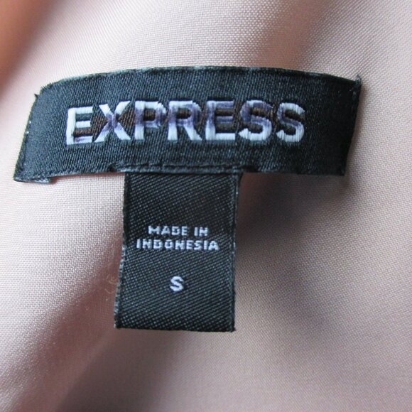 Express soft pink blouse satin long sleeve open bow back Size S Ballet NEW - Picture 6 of 7